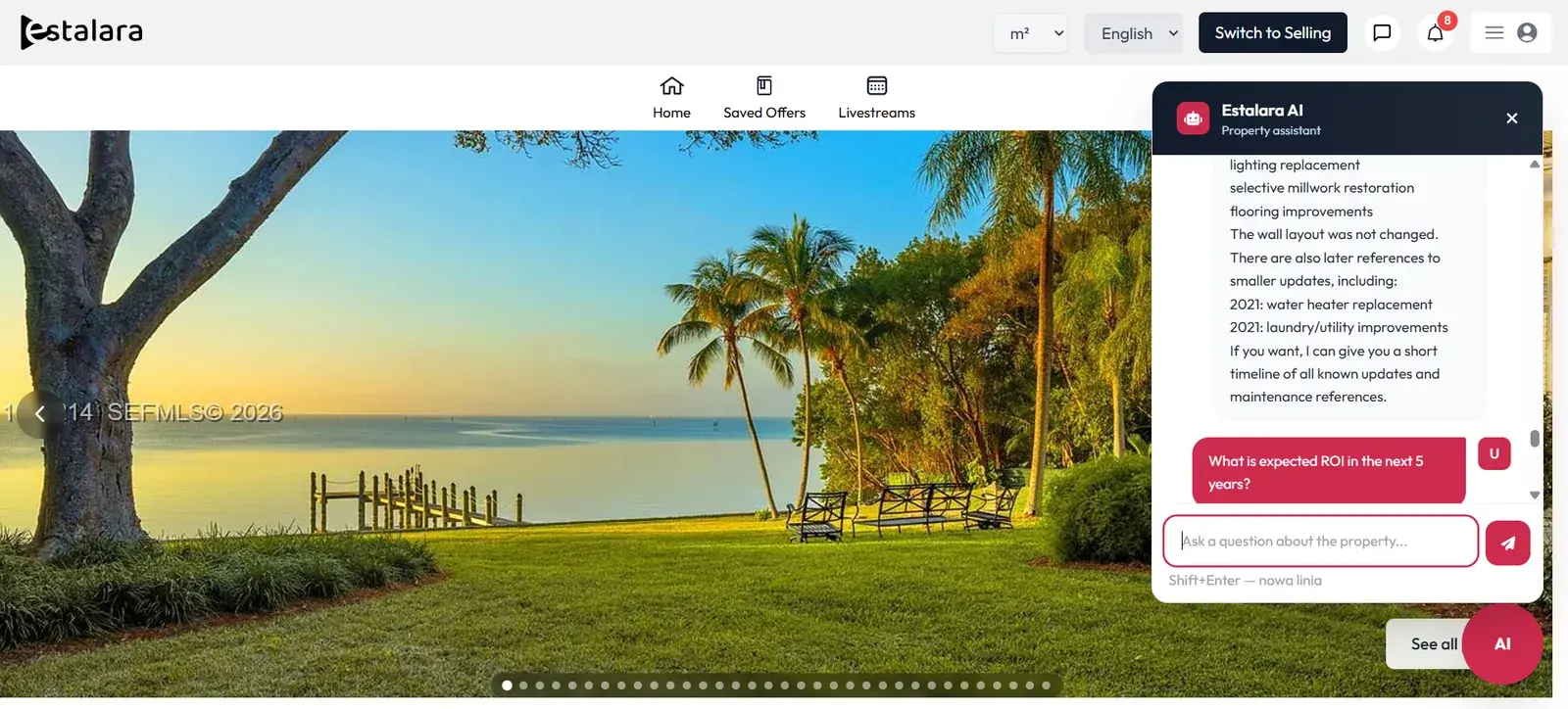 Estalara AI property assistant answering buyer questions 24/7