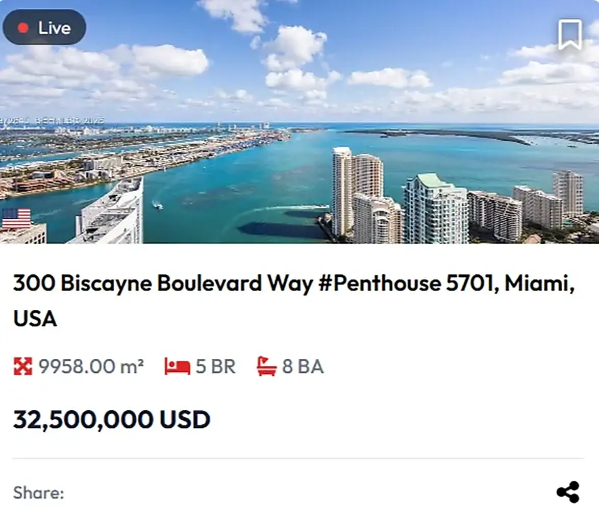A live, shareable property listing card